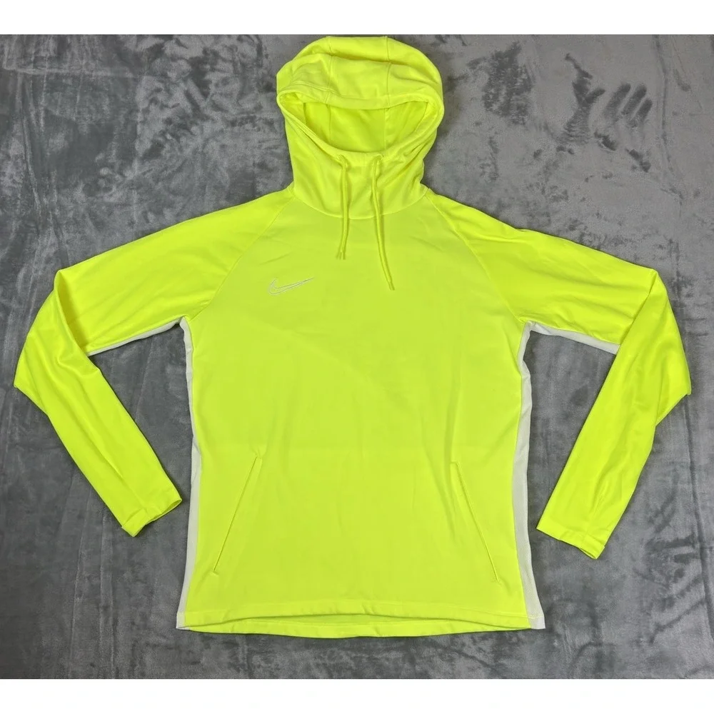 Nike Dri-Fit Running Hoodie Mens Medium Moch Neck Warm AJ9183 Yellow